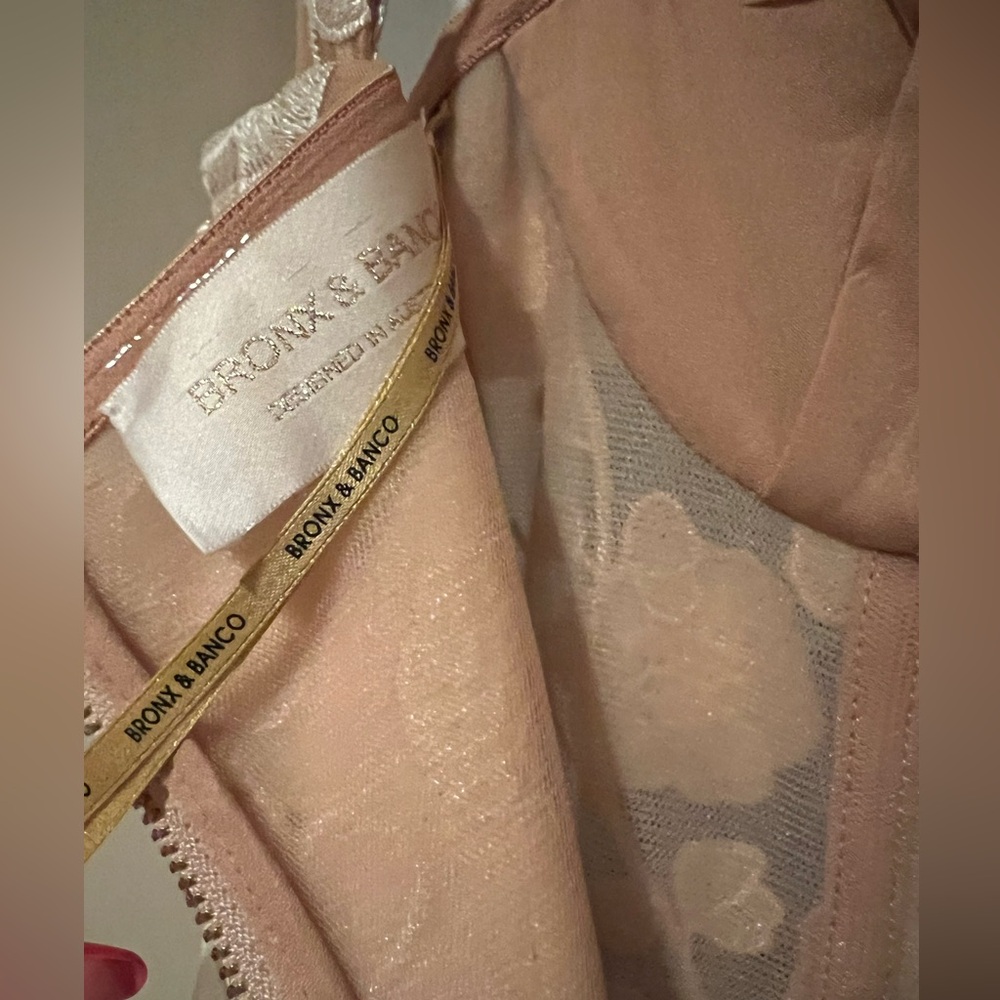 Bronx and Banco Cream Maxi Gown with White Floral Appliqué - Picture 3 of 5